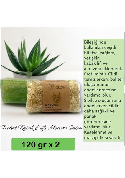 Kabak Lifli Sabun - Aloevera x 2 adet