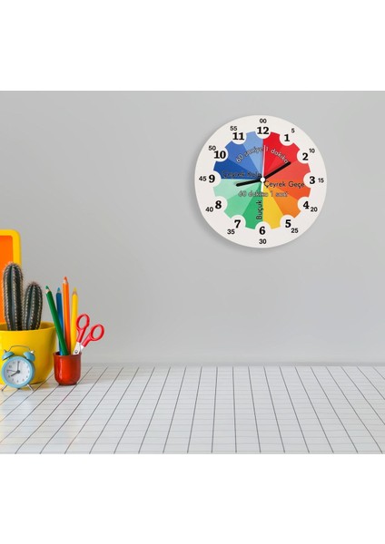 Eğitici Öğretici Ahşap Çocuk Odası Duvar Saati modelleri