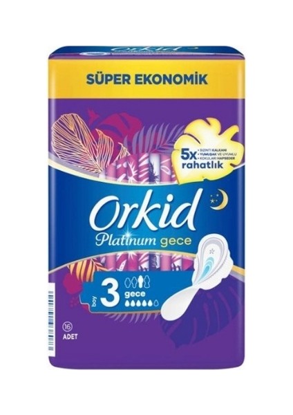 Platinum Gece 16'lıHijyenik Ped Boy:3 (6'lı)