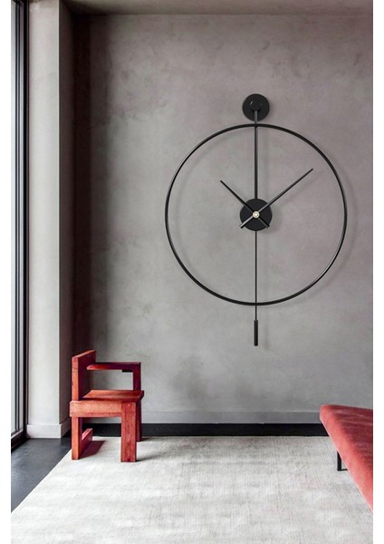 Tiktok xxl 90 cm Siyah, Modern Dekoratif Sarkaçlı Metal Duvar Saati fırsatları