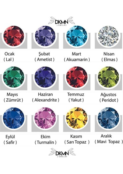 925 Ayar Gümüş Doğum Taşlı Kişiselleştirilebilir Kadın Kolye modelleri