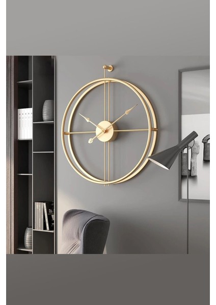 La Clock xxl 90 cm Gold, Modern Dekoratif Ispanyol Tarzı Duvar Saati