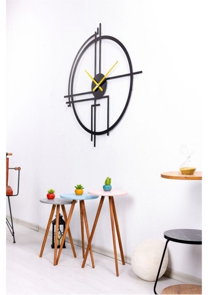 Querencia Metal Siyah Duvar Saati 1,5 mm Kalınlık 100 x 100 cm modelleri