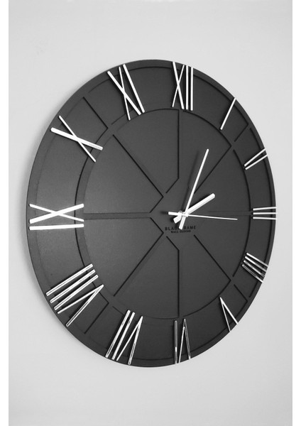 - Trend Lines Siyah & Gümüş Duvar Saati - 50 x 50 cm