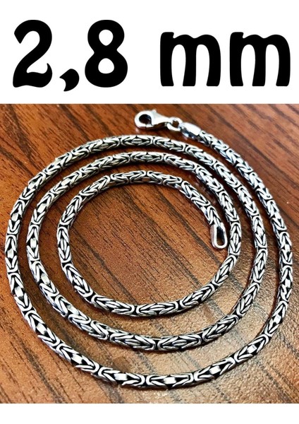 Erkek Gümüş Zincir, 2.8 mm, Yuvarlak Model, Şık ve Dayanıklı Takı, Ayar: 925