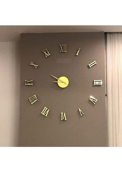 Roma Rakamlı Gold Pleksi Duvar Saati fiyatları