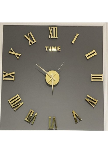 Roma Rakamlı Gold Pleksi Duvar Saati modelleri