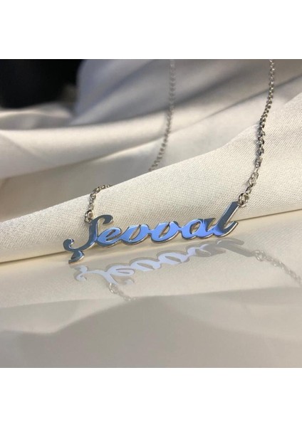 Beyaz Gümüş Kolye, İsim Yazılı, İnci Taşlı, Zarif ve Şık Takı Seçeneği modelleri