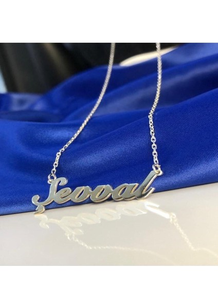 Beyaz Gümüş Kolye, İsim Yazılı, İnci Taşlı, Zarif ve Şık Takı Seçeneği fırsatları