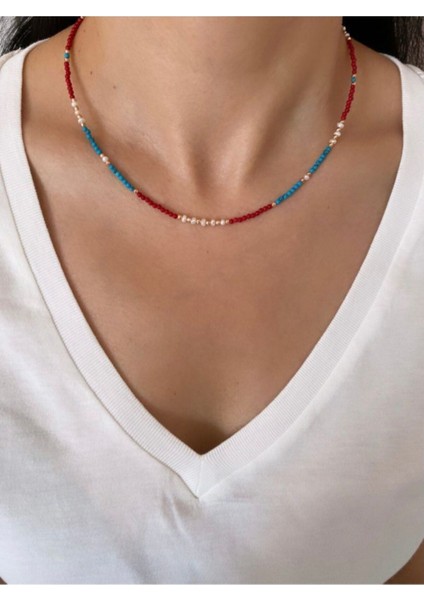 Renkli çiçek motifli zarif kolye, günlük şıklık için ideal, doğal taş, 925 ayar, pembe