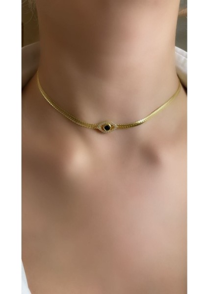 Lacivert İnci Zincir Choker Gümüş Kolye, şık ve modern tasarım, 925 ayar fiyatları