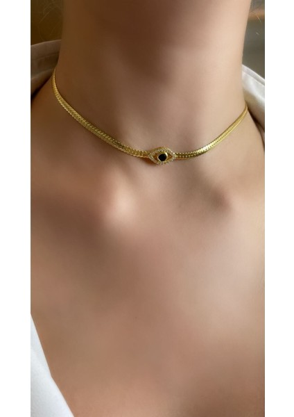 Lacivert İnci Zincir Choker Gümüş Kolye, şık ve modern tasarım, 925 ayar modelleri