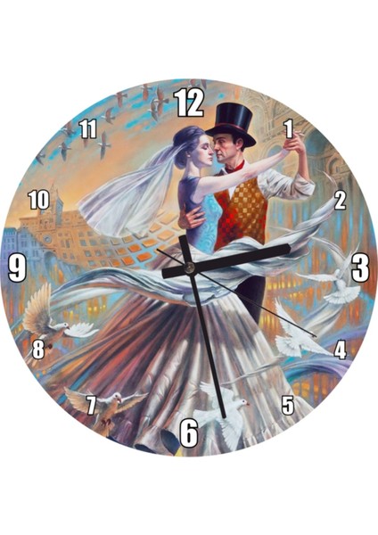 Rüzgar Dansı Duvar Saati (Çap 50 x 50 cm )