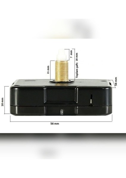 1 Adet Duvar Saati Mekanizması Askısız Şaft Uzunluğu 28 mm Sessiz (Ürün Ölçülerine Dikkat Ediniz) fiyatları