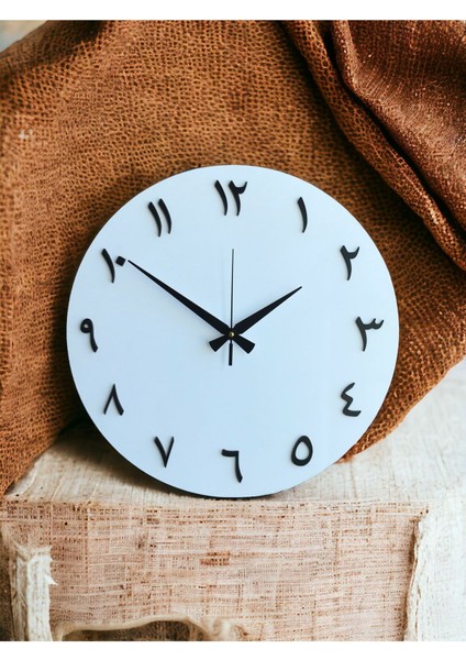 Arapça Rakam Beyaz Sade Minimalist Duvar Saati modelleri