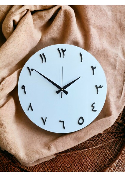 Arapça Rakam Beyaz Sade Minimalist Duvar Saati fırsatları