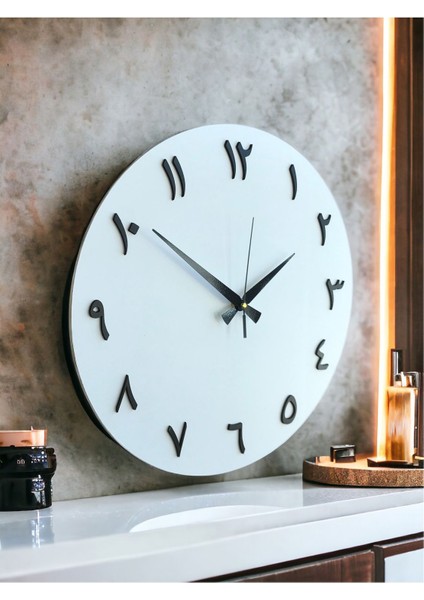 Arapça Rakam Beyaz Sade Minimalist Duvar Saati indirimleri