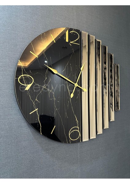 Ritmik Model -Bronz Ayna Duvar Saati 70 cm