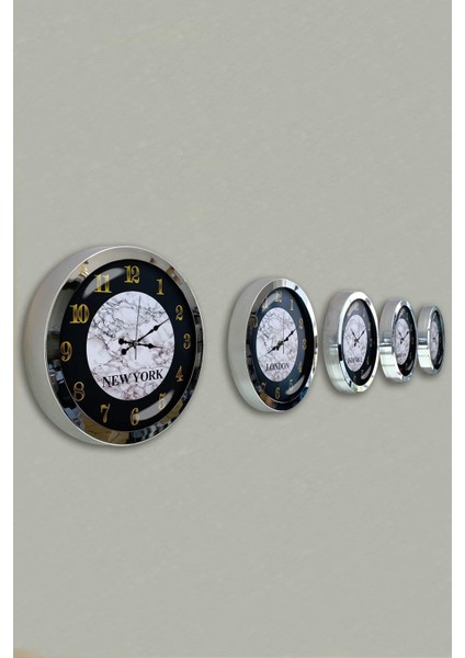 36 cm Krom Metal 5 Adet Set Otel Dünya Saati modelleri