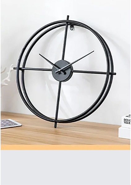 Ispanyol Ve Iskandinav Tarzı 60 cm Siyah, Ferforje Metal Minimalist Duvar Saati indirimleri