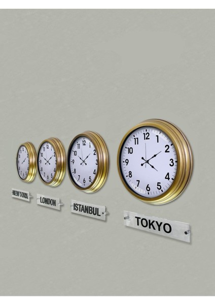 40 cm Eskitme Metal 4 Adet Set Otel Dünya Saati fırsatları