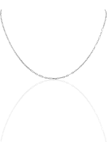 Gümüş 60 cm Rodyumlu Aralıklı Figaro Zincir SGTL10101RODAJ