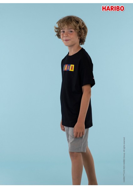 Haribo Baskılı Siyah Erkek T-Shirt Haribo Erkek Çocuk T-Shirt-2 fiyatları
