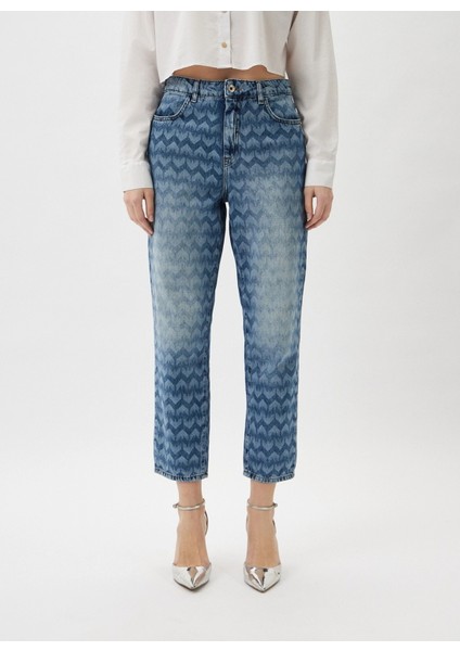 Indigo Kadın Yüksek Bel Mom Fit Pantolon 8P0402 fiyatları