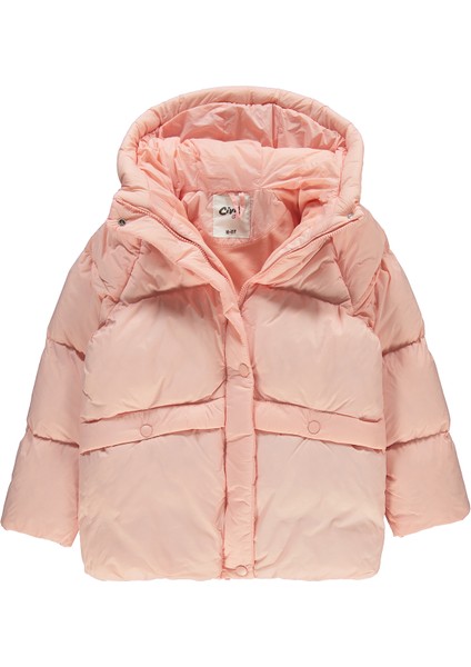 Kız Çocuk Kapüşonlu Mont 10-13 Yaş Pudra fiyatları