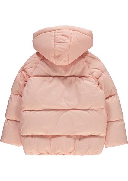 Kız Çocuk Kapüşonlu Mont 10-13 Yaş Pudra modelleri