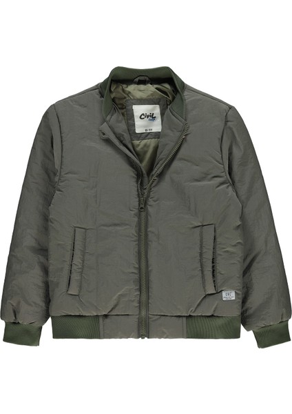 Erkek Çocuk Kapüşonlu Mont 10-13 Yaş Açık Haki