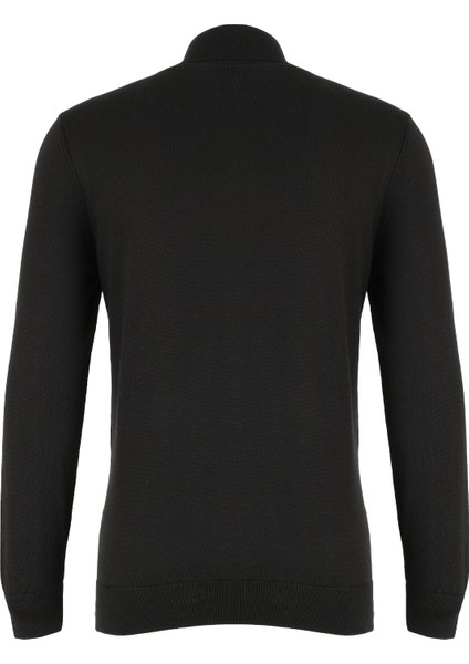 Tam Balıkçı Yaka Basic Düz Siyah Erkek Kazak F4WM-KZK 2845 fiyatları