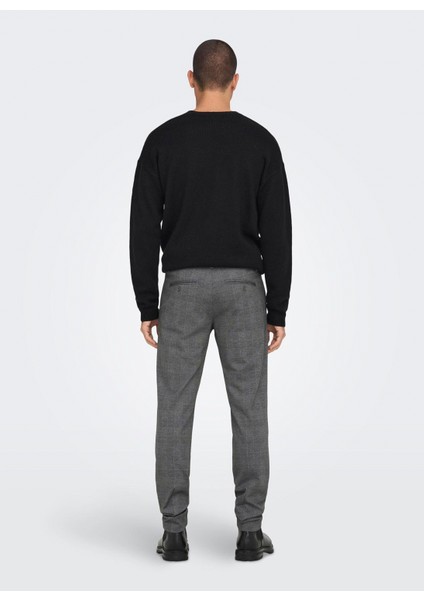 Normal Bel Dar Açık Gri Erkek Chino Pantolon Onsmark Slım Check Pants 9887 Noos fırsatları