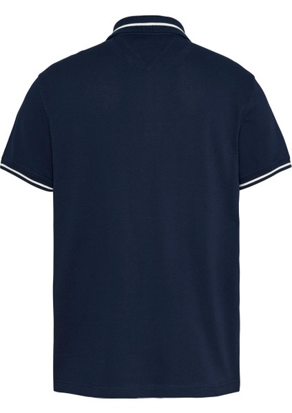 Tommy Jeans Nakışlı Lacivert Erkek Polo T-Shirt DM0DM19504C1GTJM Reg Tıppıng Polo