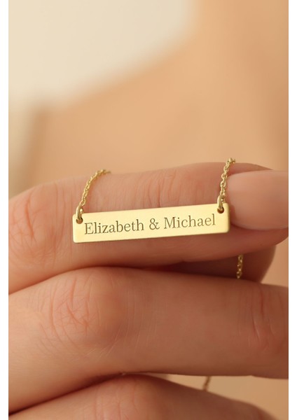 925 Ayar Gümüş Kişiye Özel İsim Yazılı Düz Plaka Kolye, Zarif ve Şık Tasarım fiyatları