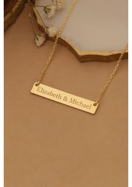 925 Ayar Gümüş Kişiye Özel İsim Yazılı Düz Plaka Kolye, Zarif ve Şık Tasarım modelleri