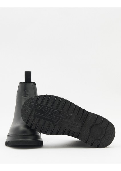 Deri Siyah Kadın Bot Polperro F R fırsatları