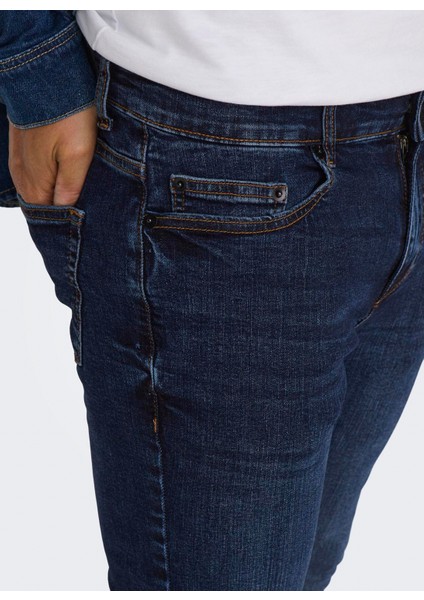 Normal Bel Dar Indigo Erkek Denim Pantolon Onsloom Slım Db 6749 Mat Dnm Noos modelleri