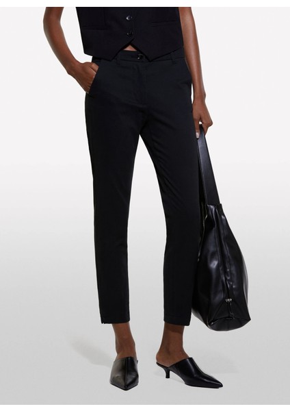 Yüksek Bel Slim Fit Siyah Kadın Pantolon 4AI655AH6 modelleri
