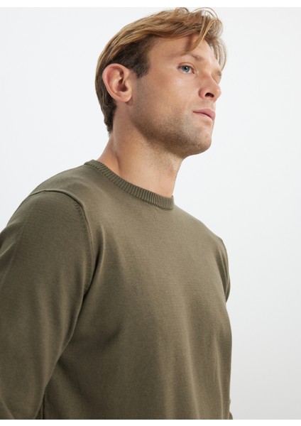 Bisiklet Yaka Standart Haki Erkek Kazak ACE492510013_TRIKO Bısıklet Yaka fırsatları