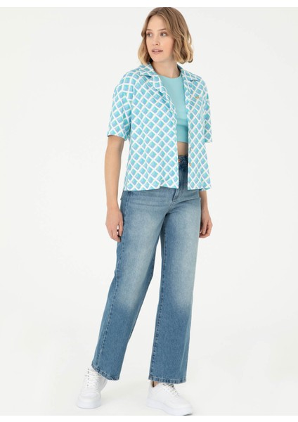 Regular Fit Klasik Yaka Mint Kadın Gömlek Prıce fırsatları