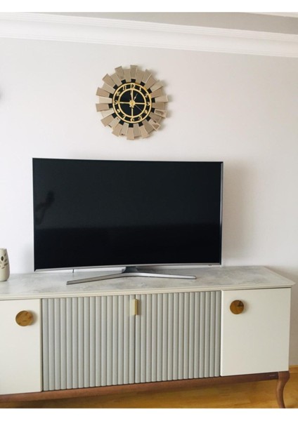 Elite Piyano Ayna Saat Bronz Ayna Gold Rakamlar 50 cm Çapında Duvar Saati, Ev si fiyatları