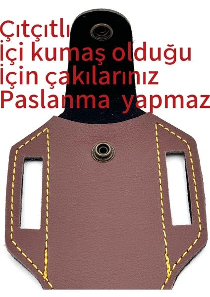 Deri Dügmeli Çakı Kılıfı
