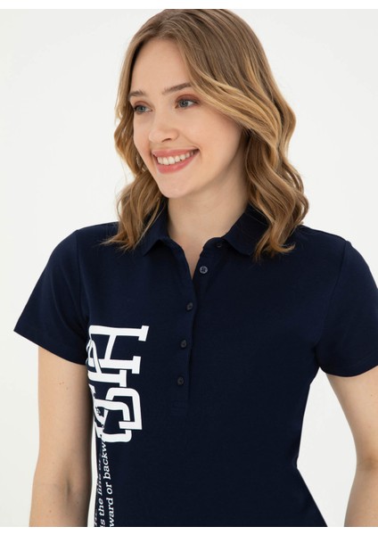 Polo Yaka Lacivert Kadın T-Shirt GOZDE fiyatları