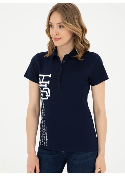 Polo Yaka Lacivert Kadın T-Shirt GOZDE modelleri