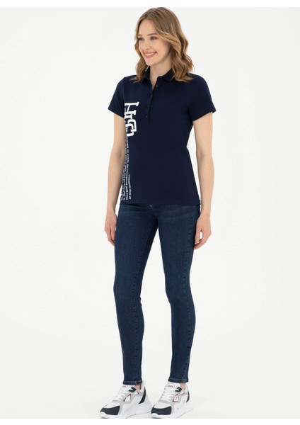 Polo Yaka Lacivert Kadın T-Shirt GOZDE fırsatları
