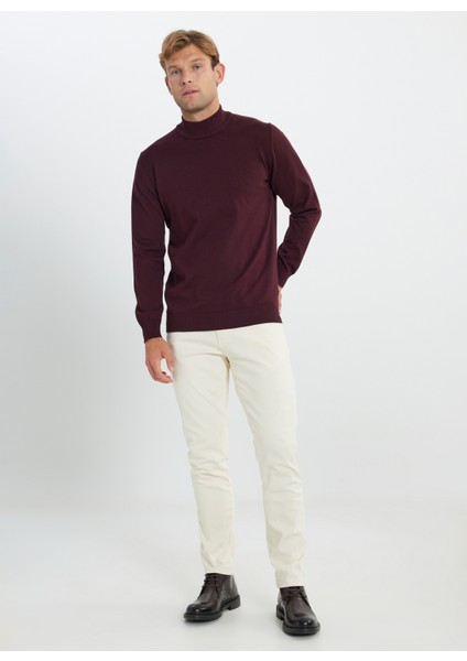 Yarım Balıkçı Yaka Standart Bordo Erkek Kazak ACE492510017_TRIKO Yarım Balıkcı Ya fiyatları