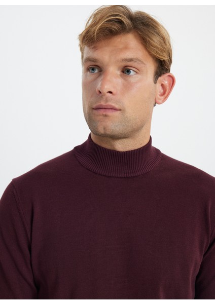 Yarım Balıkçı Yaka Standart Bordo Erkek Kazak ACE492510017_TRIKO Yarım Balıkcı Ya fırsatları