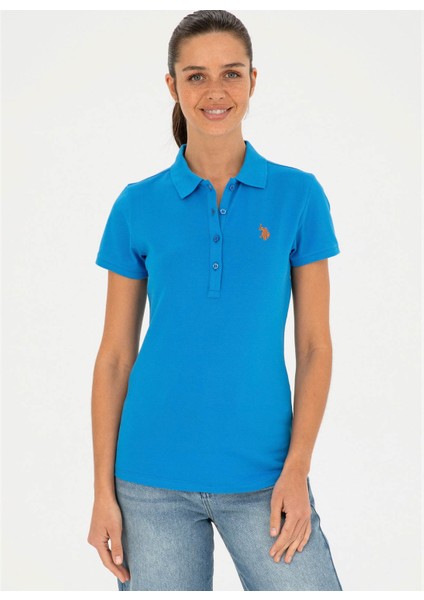 Polo Yaka Saks Kadın T-Shirt GTP-IY24