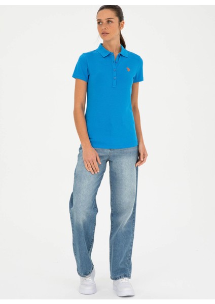Polo Yaka Saks Kadın T-Shirt GTP-IY24 fırsatları